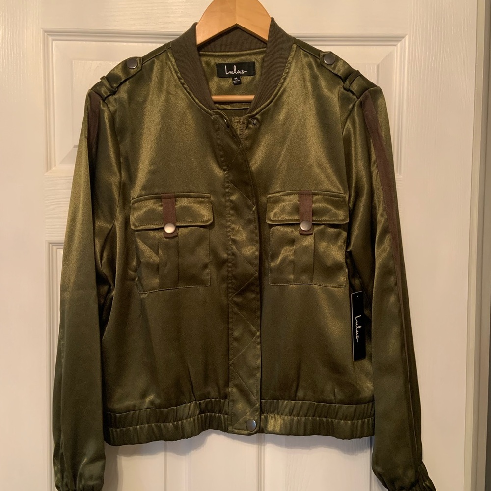 NBW Lulus Olive Green Bomber Jacket